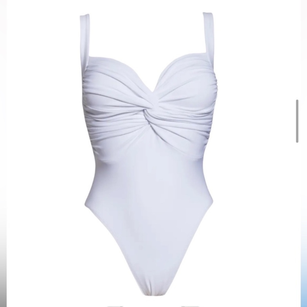 Norma Kamali Twist Mio One-Piece Swimsuit White Size S NWT